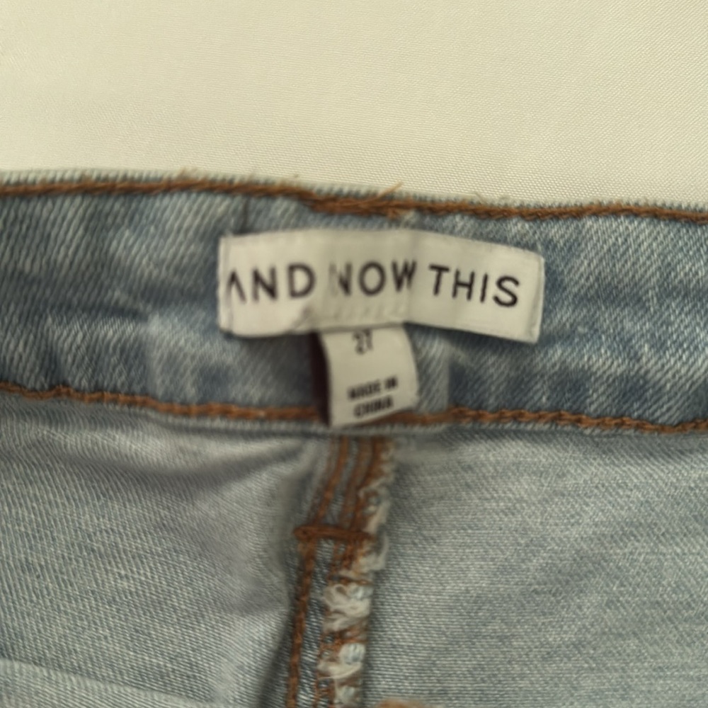 And Now This Hi-Rise Women's Light Blue Denim Shorts Size 27 Festival, Western - Picture 7 of 8